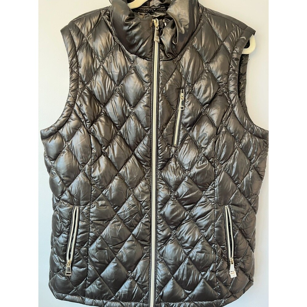 Calvin Klein Puffer Vest Women’s XL Black Quilted Zip Front Lightweight